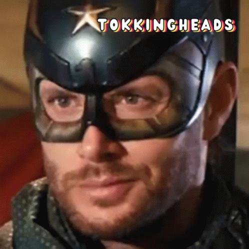 Man Wearing Mask with Tokingheads
