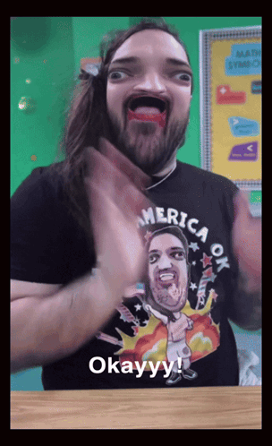 Man Wearing Merica Ok Shirt