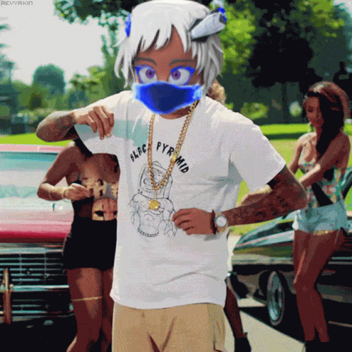 Man Wearing Pyramid T-Shirt