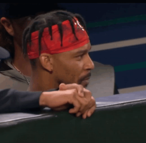 Man Wearing Red Headband With T GIF