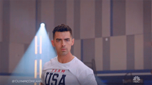 Man Wearing Shirt Saying USA GIF