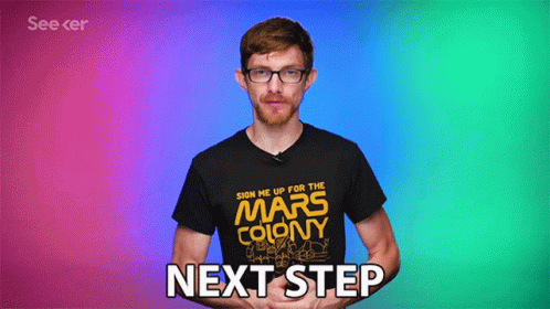 Man Wearing Sign Me Up for the Mars Colony T-Shirt