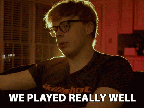 Man Wearing Skillshot Shirt Says We Played Well GIF