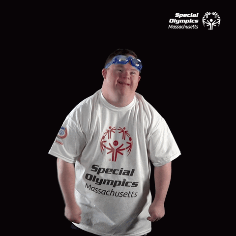 Man Wearing Special Olympics Massachusetts T-Shirt