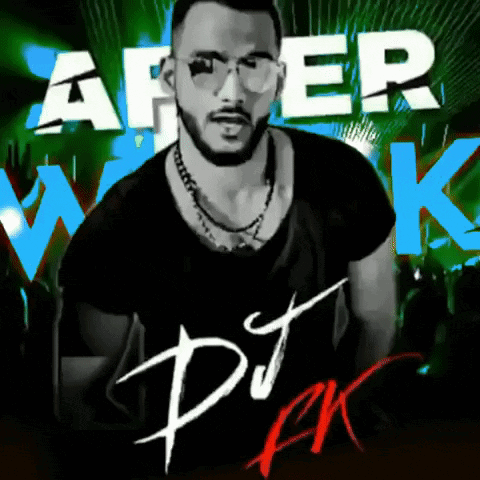 Man Wearing Sunglasses And DJ AK Shirt GIF
