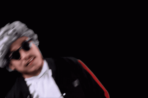 Man Wearing Sunglasses and Gray Wig