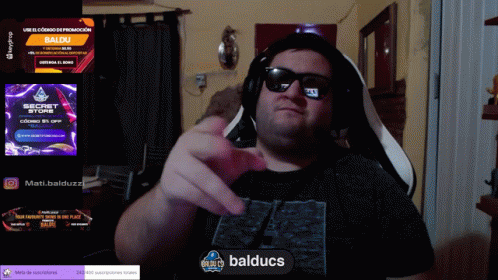 Man Wearing Sunglasses and Headphones Giving Middle Finger