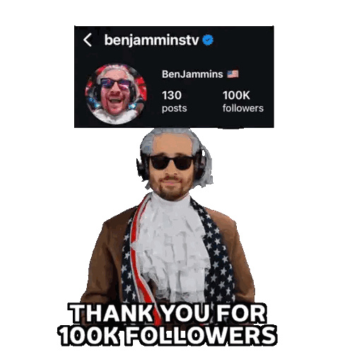 Man Wearing Sunglasses and Headphones Thanks 100k