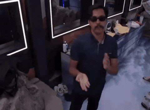 Man Wearing Sunglasses and Mustache Dancing