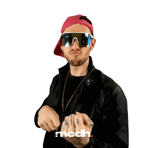 Man Wearing Sunglasses and Necklace Giving Middle Finger