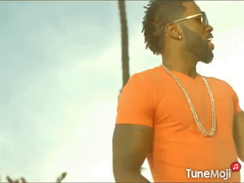 Man Wearing Sunglasses And Orange Shirt GIF