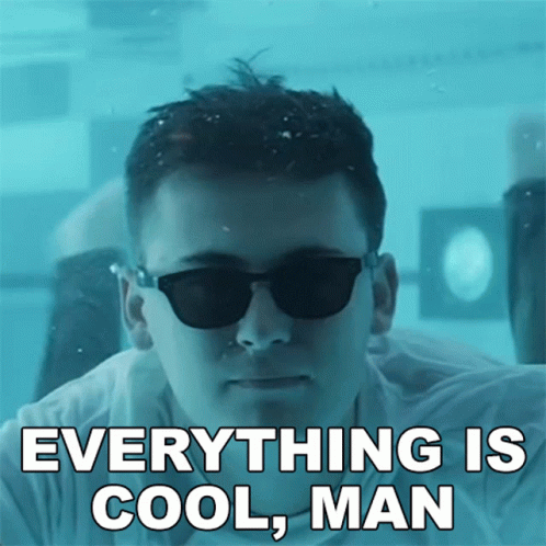 Man Wearing Sunglasses Everything Is Cool