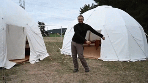 Man Wearing Sunglasses Saying Camping Means Vodka