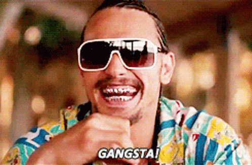Man Wearing Sunglasses Saying Gangsta GIF