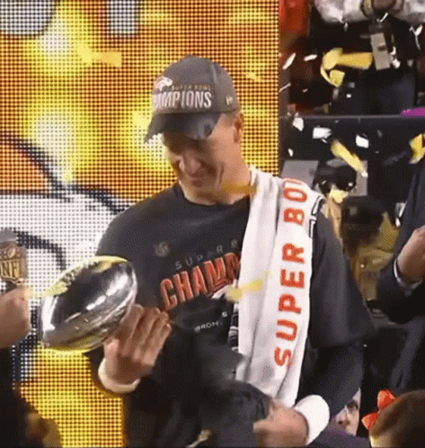 Man Wearing Super Bowl Champions Hat GIF