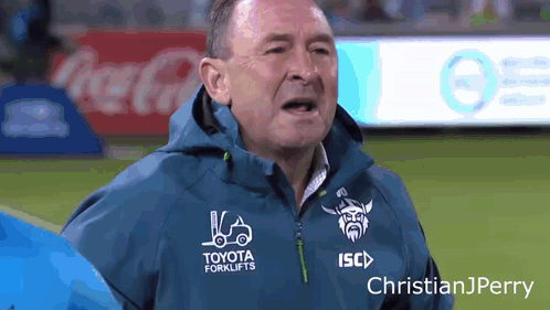 Man Wearing Toyota Forklifts Jacket GIF