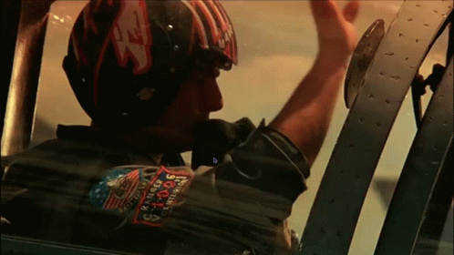 Man Wearing US Air Force Helmet