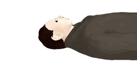Man Wearing White Mask Lying Down