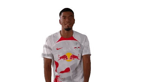 Man Wearing White Shirt with Red Bull