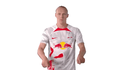 Man Wearing White Shirt with Red Bulls