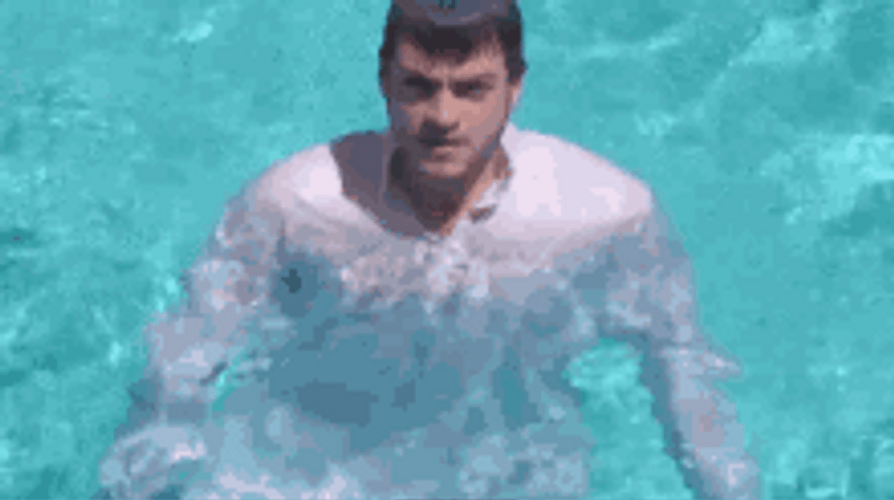 Man Wet Tshirt At The Pool GIF