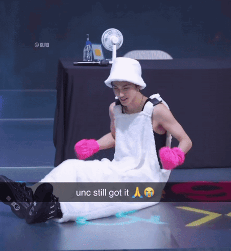 Man White Hat Pink Gloves Unc Still Got It