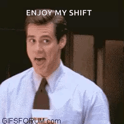 Man White Shirt Tie Saying Enjoy My Shift GIF
