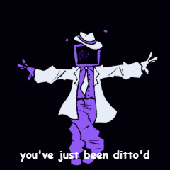 Man White Suit Purple Pants You've Been Ditto'd