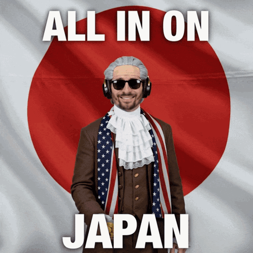Man Wig Sunglasses Japanese Flag All In On Japan GIF