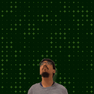 Man With 0 + 3 on Green Background