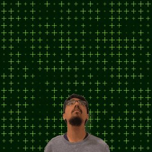 Man With 13 and 4 on Green Background