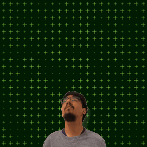 Man With 4 And 0 On Green Background GIF