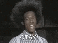 Man With Afro Giving OK Sign GIF