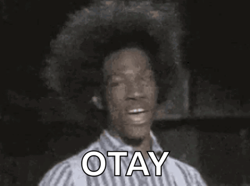 Man With Afro Making OK Sign Otay GIF