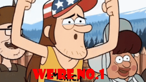Man with American Flag Hat Says We're No 1