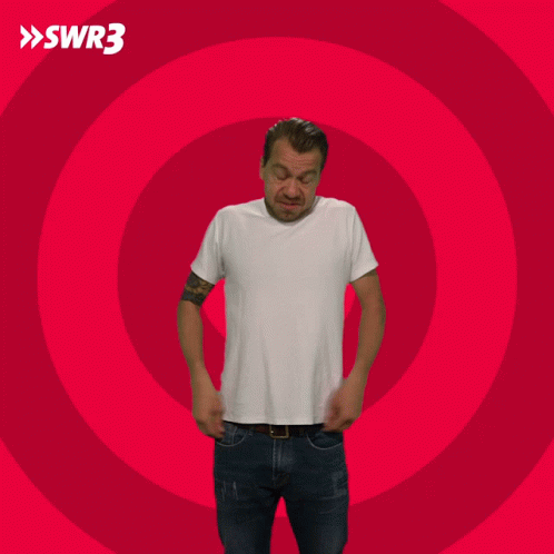 Man With Arms Outstretched In Front Of Red Circle SWR3 GIF