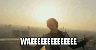 Man With Arms Outstretched On Building Saying Wae GIF