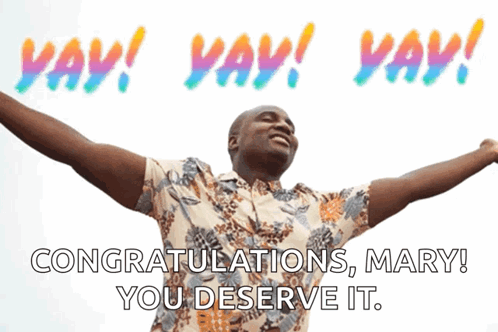 Man With Arms Outstretched Saying Yay GIF