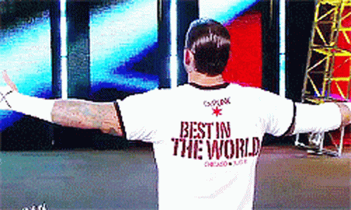 Man with Arms Outstretched Wearing Best in the World Shirt