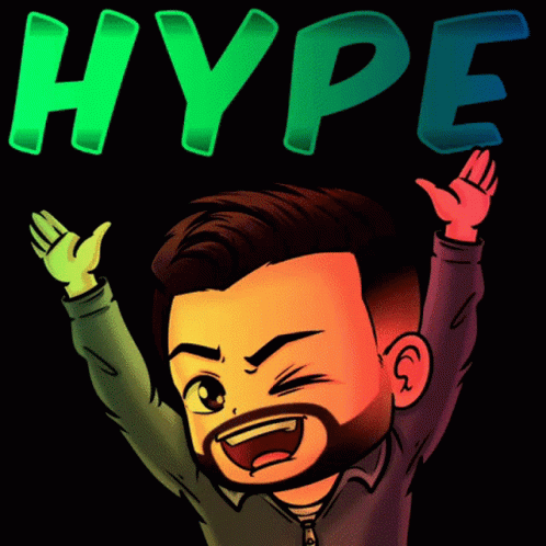 Man with Arms Up and Hype