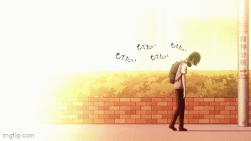 Man With Backpack Walking Past Brick Wall