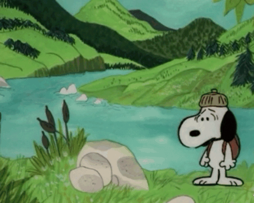 Man With Backpack Walking Says Have A Happy Hiking GIF