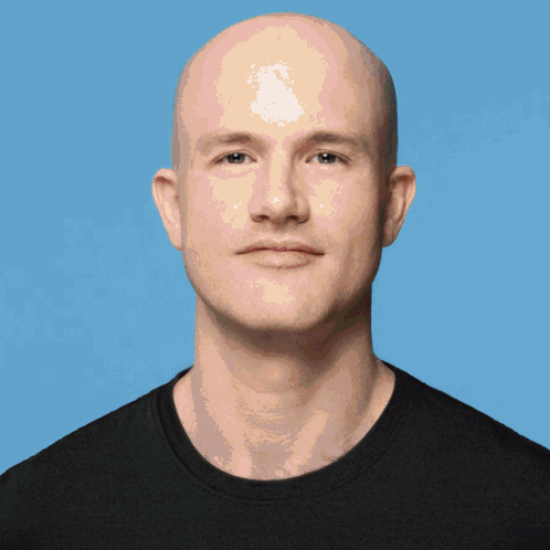 Man With Bald Head In Black T-Shirt GIF