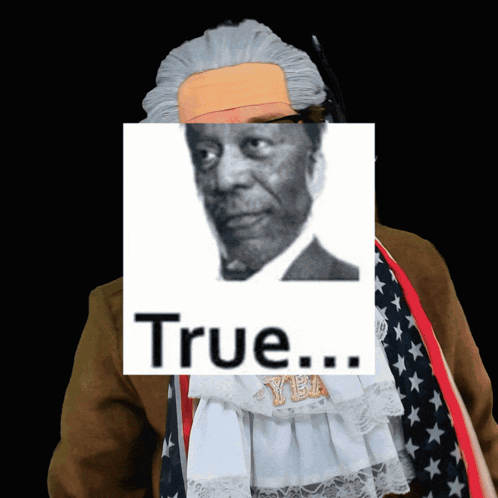 Man with Bandage Behind True Sign