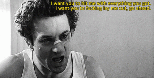 Man With Bandage Says I Want You to Hit Me