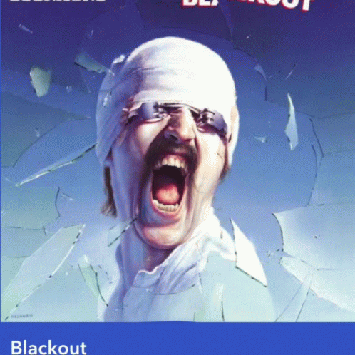 Man With Bandage Screaming At Broken Glass Wall GIF