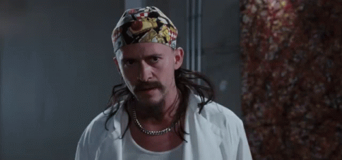 Man With Bandana And Necklace Saying Ding GIF