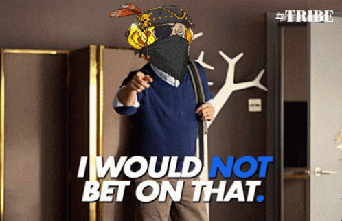 Man With Bandana Pointing Saying I Would Not Bet On That GIF