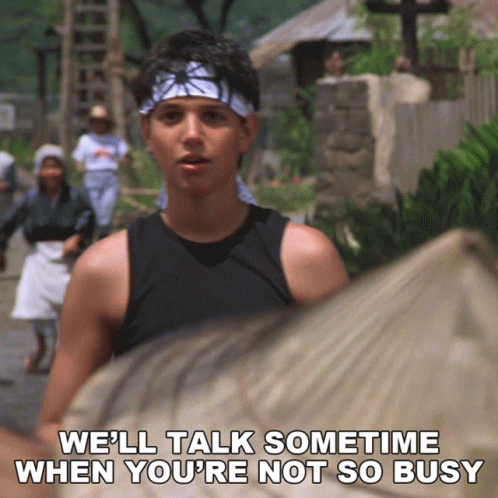 Man With Bandana Says We'll Talk Sometimes When You're Not So Busy