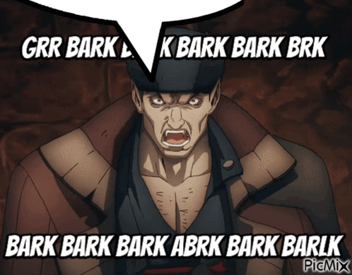 Man With Bark Bark Bark Speech Bubble GIF
